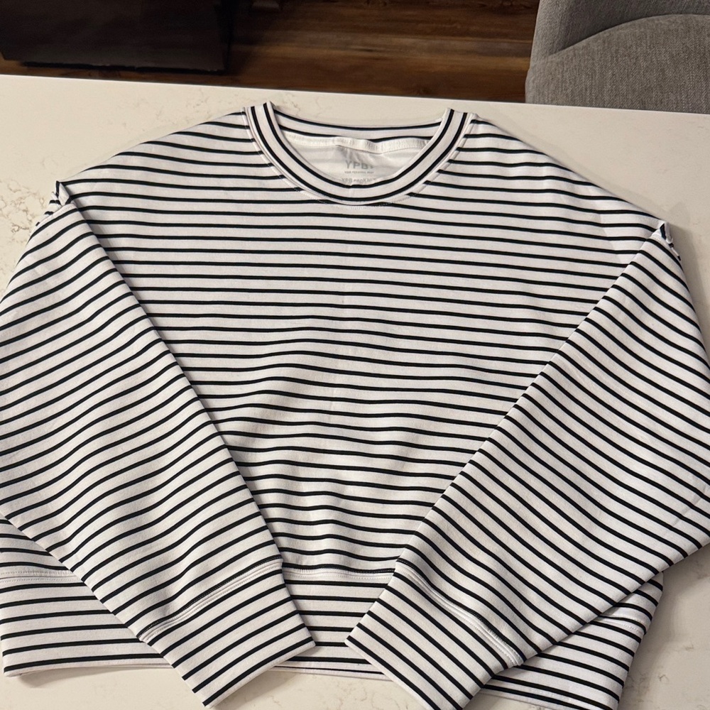 YPB by Abercrombie Black and White Striped neo Knit